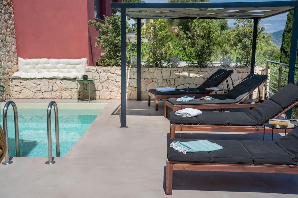 Villa Elisabeth Sea View Private Pool Fiskardo Kefalonia Katsaráta Dış mekan fotoğraf